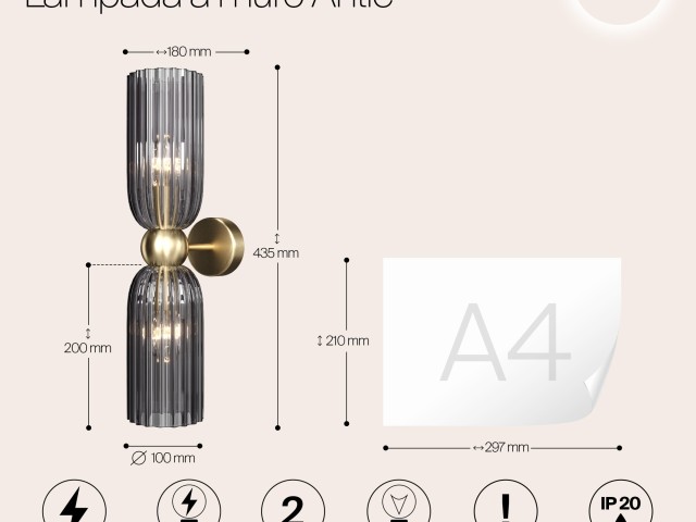 Настенный светильник (бра) Maytoni MOD302WL-02GR фото:1